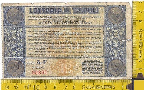 Biglietto Lotteria di Tripoli - 1935 - Tripoli Lottery Ticket | Immagine principale