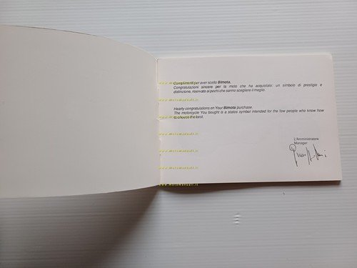 Bimota DB1 manuale uso manutenzione libretto originale owner's manual