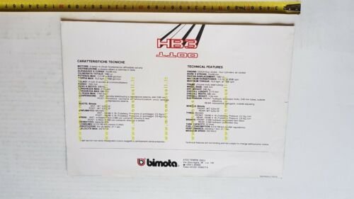 BIMOTA HB3 1100 1983 depliant originale moto brochure
