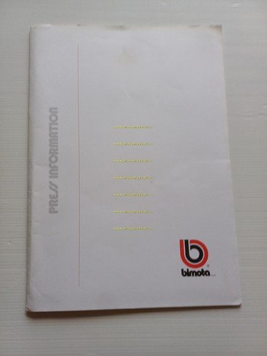 Bimota presentazione Bimota Experience 1988 cartella stampa originale press kit