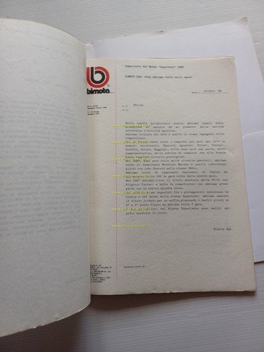 Bimota presentazione Bimota Experience 1988 cartella stampa originale press kit