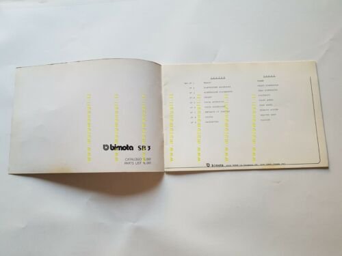 BIMOTA SB3 1979 catalogo ricambi originale telaio frame parts catalogue