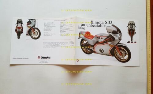 BIMOTA SB3 1979 depliant originale moto testo INGLESE brochure