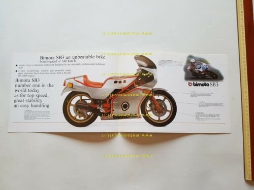 BIMOTA SB3 1979 depliant originale moto testo INGLESE brochure