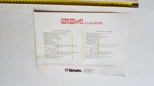 BIMOTA SB4 1100 1983 depliant originale moto brochure