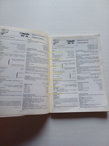 Bimota Tesi 1D manuale officina originale motore telaio Italiano-Inglese
