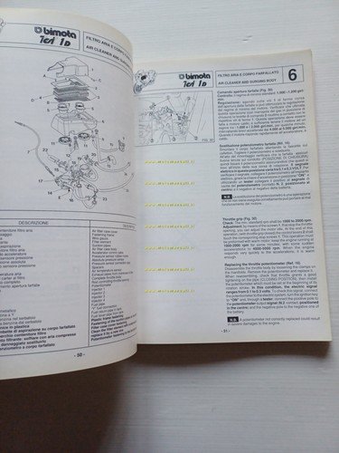 Bimota Tesi 1D manuale officina originale motore telaio Italiano-Inglese