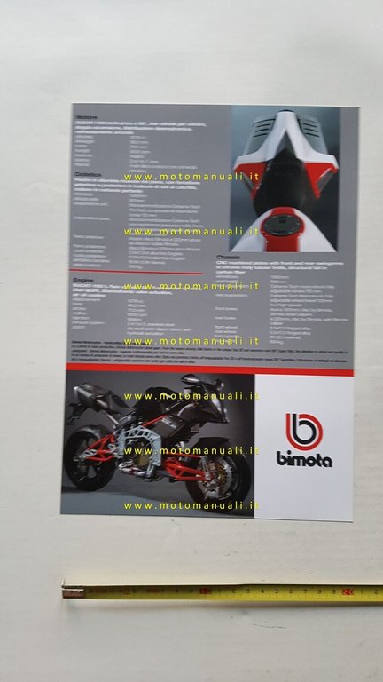 Bimota Tesi 3D 2014 depliant moto originale ITALIANO inglese