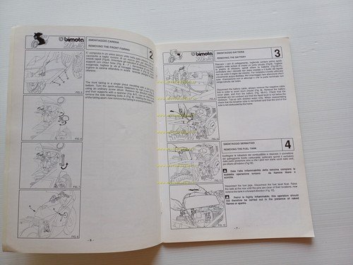 Bimota YB5 1986 manuale officina originale workshop manual