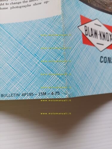 Blaw-Knox RW 195 allargatore stradale 1975 depliant USA originale