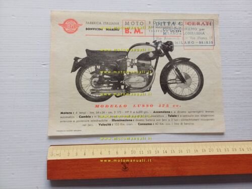 BM 175 Lusso 1959 depliant italiano moto originale