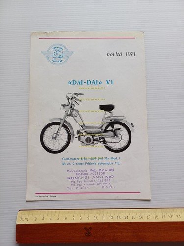BM (Bonvicini Marino) Antares 110 - Dai-Dai V50 1971 depliant …