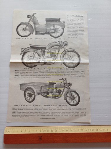 BM Bonvicini modelli 49 4T Ultra-75 Scooter-150 GT-75 Furgone depliant …