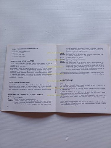 BMA Amica 125 - 250 1976 manuale uso manutenzione libretto …