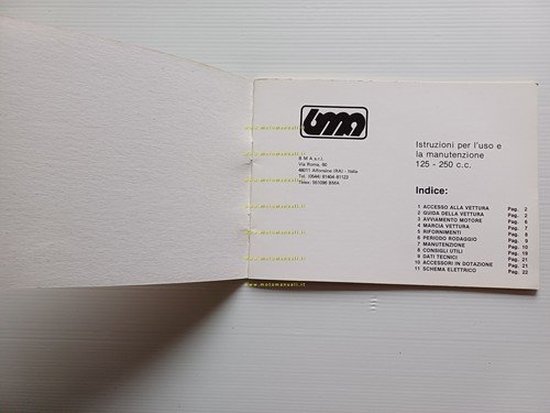 BMA Amica 125 - 250 manuale uso manutenzione libretto istruzioni …
