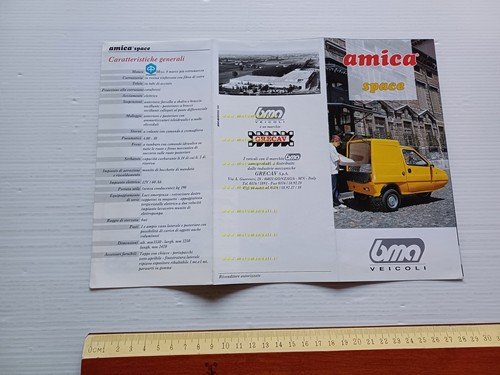 BMA Amica Space 50 motore Piaggio 1995 microauto depliant italiano …