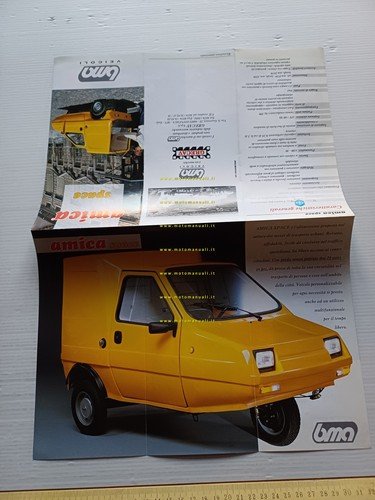 BMA Amica Space 50 motore Piaggio 1995 microauto depliant italiano …