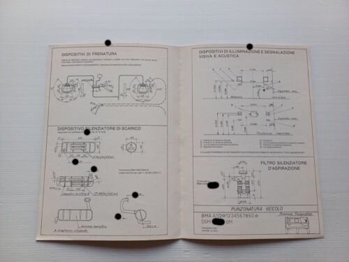 BMA nuova Amica 125 1978 microauto scheda omologazione DGM Facsimile …