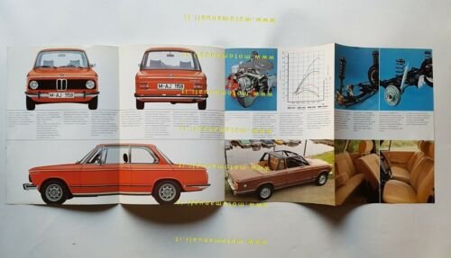 BMW 1602-1802-2002-tii-cabrio 1975 depliant 4 pg originale italiano brochure