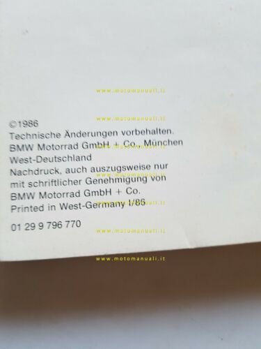 BMW 1986 catalogo accessori abbigliamento moto originale accessories book