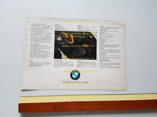 BMW 2000 CS modello 1966 depliant originale tedesco