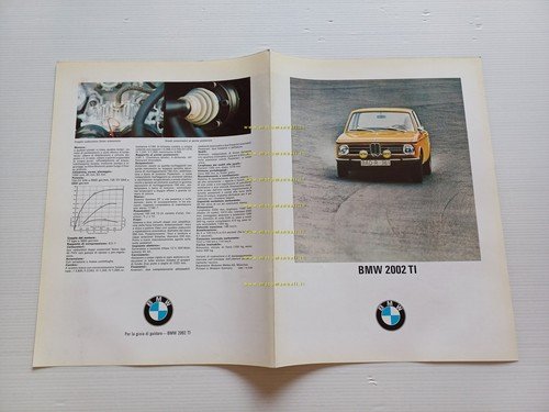 BMW 2002 TI 1968 depliant italiano originale