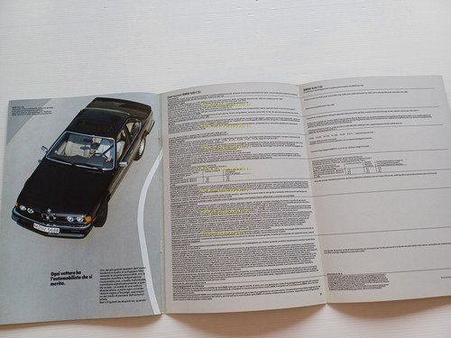 BMW 628 CSi - 635 CSi 1986 depliant italiano originale