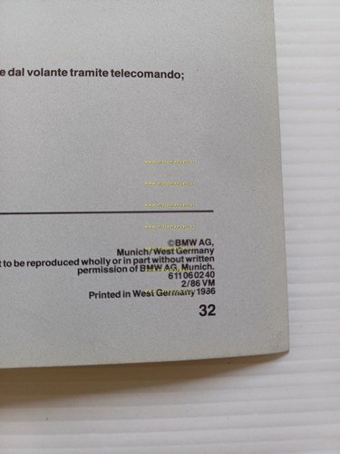 BMW 628 CSi - 635 CSi 1986 depliant italiano originale