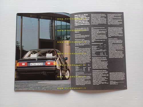 BMW 745i 735i Highline Executive 1985 depliant italiano originale