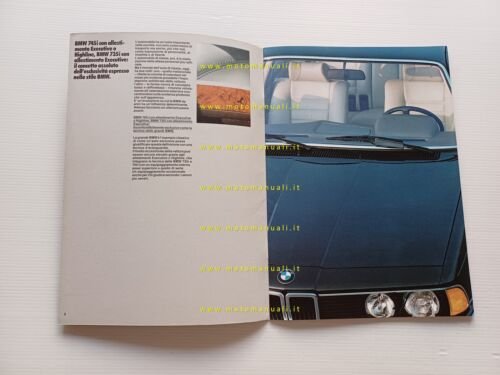 BMW 745i 735i Highline Executive 1985 depliant italiano originale