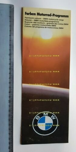 BMW cartella colori moto 1985 depliant originale paintwork colours brochure