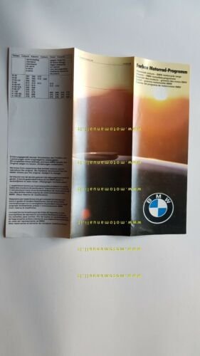 BMW cartella colori moto 1985 depliant originale paintwork colours brochure