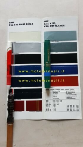 BMW cartella colori moto 1985 depliant originale paintwork colours brochure