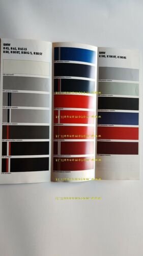 BMW cartella colori moto 1985 depliant originale paintwork colours brochure