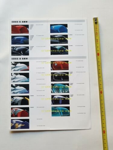 BMW cartella colori moto 1993 depliant originale paintwork colours brochure