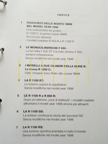 BMW cartella stampa presentazione nuovi modelli moto 1998 originale NO …