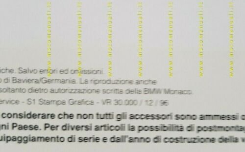 BMW catalogo accessori auto 1996 depliant