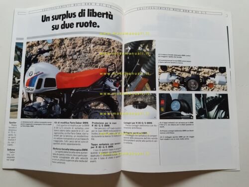 BMW catalogo equipaggiamento moto 1987 depliant originale ITALIANO