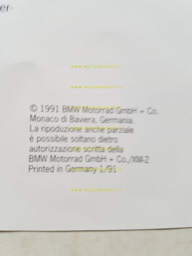 BMW catalogo equipaggiamento moto novit 1991 depliant originale ITALIANO
