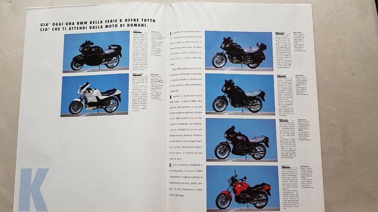BMW CATALOGO PRODUZIONE MOTO 1991 depliant originale ITALIANO