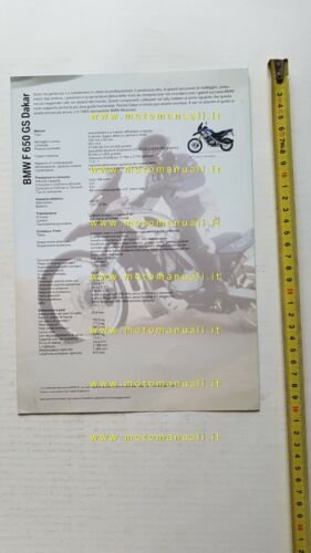 BMW F 650 GS Dakar 2000 depliant originale ITALIANO brochure