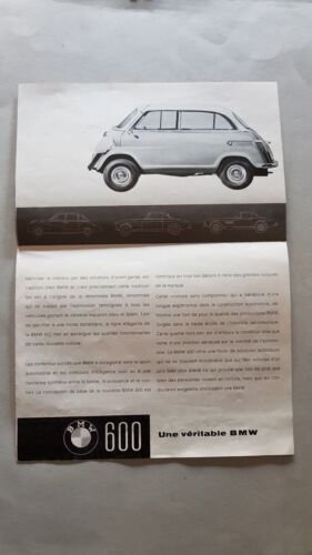 BMW Isetta 600 depliant originale 1958 testo francese brochure