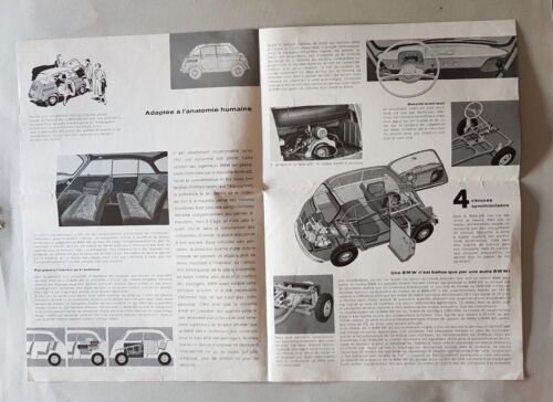 BMW Isetta 600 depliant originale 1958 testo francese brochure