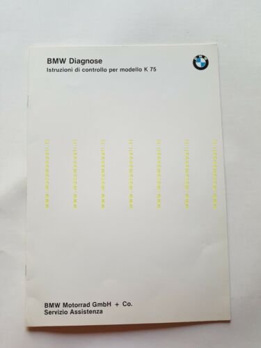 BMW Istruzioni di controllo per K 75 1985 manuale officina …