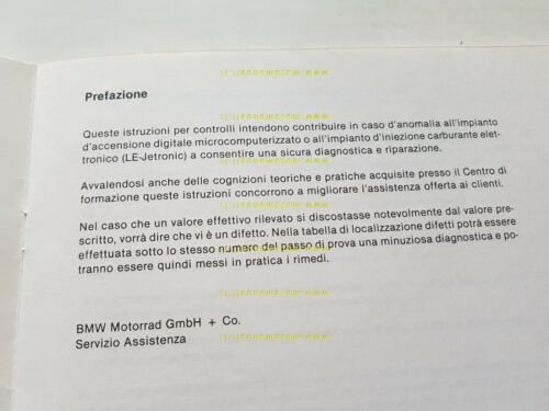 BMW Istruzioni di controllo per K 75 1985 manuale officina …