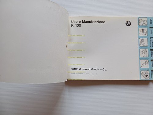 BMW K 100 1983 manuale uso manutenzione libretto istruzioni italiano …