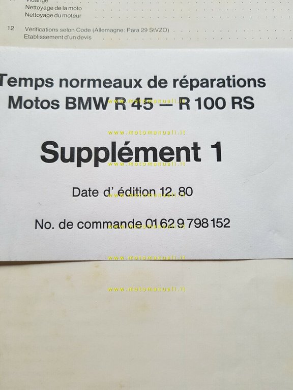 BMW manuale tempi di riparazione 1979 -1981 per officine originale …