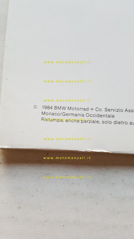 BMW modelli Boxer 1985 manuale descrizione caratteristiche tecniche per officina