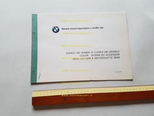 BMW moto auto manuale numeri codice colori e interni 1974 …
