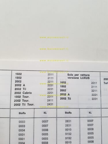 BMW moto auto manuale numeri codice colori e interni 1974 …